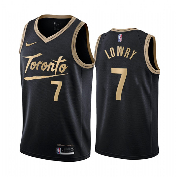 Men's Toronto Raptors #7 Kyle Lowry Black NBA City Edition New Uniform 2020-21 Stitched Jersey Men's Toronto Raptors #7 Kyle Lowry Black NBA City Edition New Uniform 2020-21 Stitched Jersey